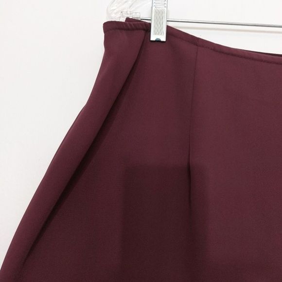 Simply French Collection Wine Color Faux Wrap Midi Maxi Skirt Women's Size 18 - Picture 4 of 10